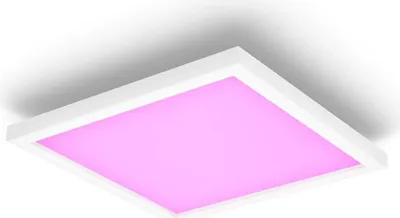 Produktbild von Philips Hue Surimu Quadratische Panelleuchte, Intelligente Deckenbeleuchtung, Bluetooth/Zigbee, Weiß, Aluminium, Multi, 2000 K