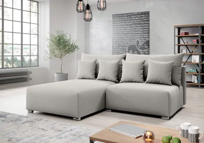 Produktbild von AX LIVING Ecksofa mit Schlaffunktion Ederra 208 cm breit – hellgrau L