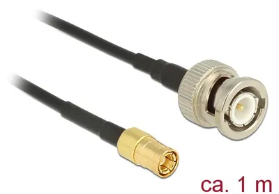Imagen del producto de DELOCK, 1 metro, conector BNC/SMB, cable RG-174, conectores BNC y SMB, color