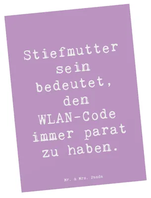 Produktbild von Mr. & Mrs. Panda Postkarte Spruch Stiefmutter Heldin - Lavendeltraum - Geschenk, Freude, Postkarten, Fotokarte, Stiefkind, Grußkarte, Jubiläen, Ansichtskarte, familie