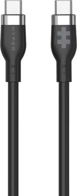 Produktbild von HyperJuice - USB-Kabel - 24 pin USB-C (M) zu 24 pin USB-C (M) - USB 2.0 - 1.5 m - USB Power Delivery (60W), Baureihe mit erweitertem Leistungsbereich (EPR - Schwarz