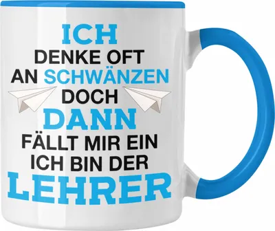 Produktbild von Trendation - Lehrer Geschenk Abschied Klassenlehrer Tasse Geschenkidee Weihnachten Geburtstag (Blau)