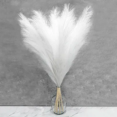 Zdjęcie produktu dla Sztuczna trawa pampasowa, 100 cm, zestaw 5 sztuk, dekoracja na stół, do domu, biura, na wesele i imprezy, dekoracja w stylu boho