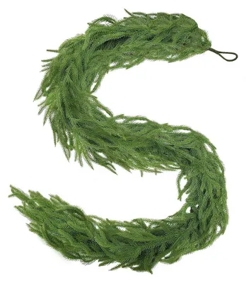 Immagine prodotto di Ghirlanda di abete artificiale, 1,8 metri, 464 punte, PVC, decorazione natalizia per interni/esterni