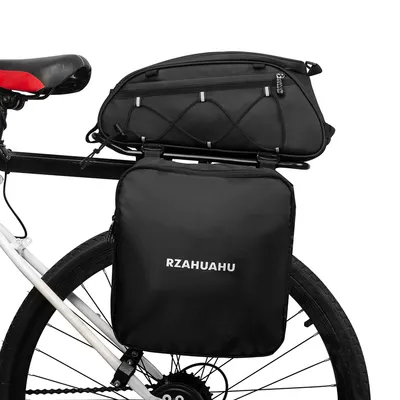 Produktbild von 3-in-1-Fahrradtraegertasche, wasserdichte Fahrrad-Ruecksitztasche, Kuehltasche mit 2 seitlichen Haengetaschen, Radfahren, Gepaecktasche, Pannier-Umhaengetasche