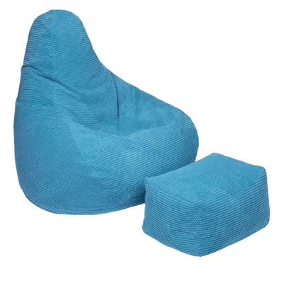 Productafbeelding van Loft 25 loungestoel voor volwassenen met voetenbankje – Corduroy loungestoel met comfortabele vulling – Gaming stoel en fauteuil voor binnenshuis