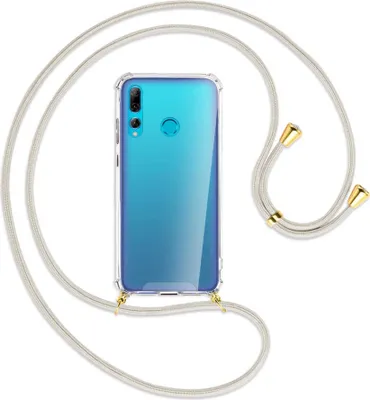 Produktbild von Handykette Backcover-Schutzhülle mit Band (Metall goldfarben) für Huawei P Smart Plus 2019 - broken white