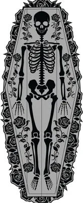 Produktbild von Schwarzer Gothic Skelett Spitzen Tischläufer 60x183cm