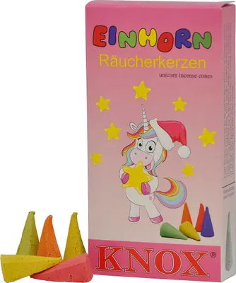 Zdjęcie produktu dla KNOX Incense Candles KNOX Incense Candles "Unicorn" Apple, Melon, Peach, Strawberry, Apricot 24 świece NOWOŚĆ