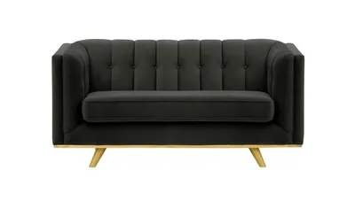 Produktbild von SLF24 - Zweisitzer-Sofa Vicenza - schwarz - Velluto 20