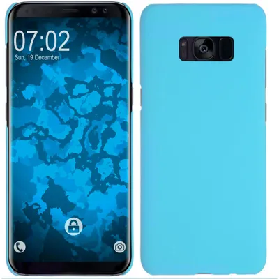 Produktbild von PhoneNatic Case kompatibel mit Samsung Galaxy S8 Plus - Hülle hellblau gummiert Hard-case + flexible Folie