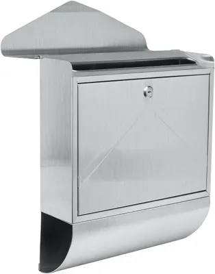 Produktbild von Alsten Tech Designer Briefkasten mit Zeitungsfach Wandbriefkasten Postkasten und 3 Schlüssel für Haus und Büro, Edelstahl V2A Rostfrei