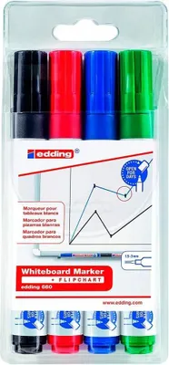 Immagine prodotto di Set di 4 pennarelli da lavagna assortiti 660 edding
