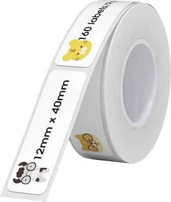 Produktbild von Niimbot Thermoetiketten, 12x40 mm, 1 x Rolle mit 160 Stück, Tiermuster