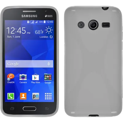 Produktbild von PhoneNatic Case kompatibel mit Samsung Galaxy Core 2 - weiß Silikon Hülle X-Style + 2 Schutzfolien