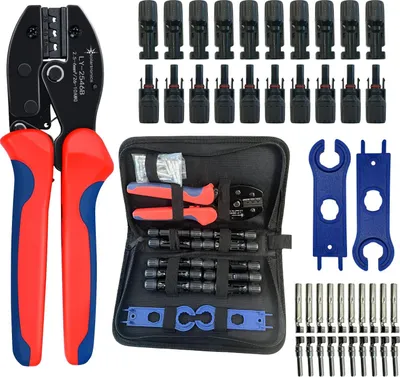 Produktbild von 10 Paar Solarstecker Steckverbinder für 4mm² - 6mm² Solarkabel mit Solar-Spannschlüssel & Zange