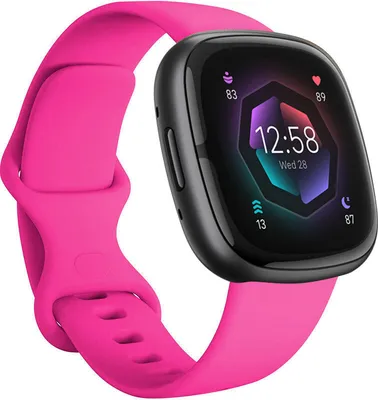 Produktbild von Strap-it Fitbit Sense 2 Silikonarmband (Pink) - Große: M/L
