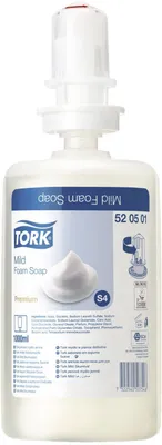 Zdjęcie produktu dla Tork® 520501 Mydło w piance Premium Mild Decent do systemu S4 - perfumowane, 1000 ml