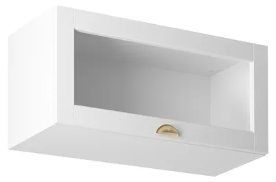 Immagine prodotto di Pensile in vetro con ante a battente LUMEA - larghezza 80 cm, bianco