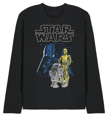 Obrázek produktu pro Tričko "Vader And Droids" pro muže/ženy, uni, z ring-spun bavlny, dlouhý rukáv, model TV35769 (velikost L), barva: černá