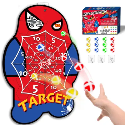 Wurfspiel mit Spinnen-Design und 12 Klebebällen, 70 cm