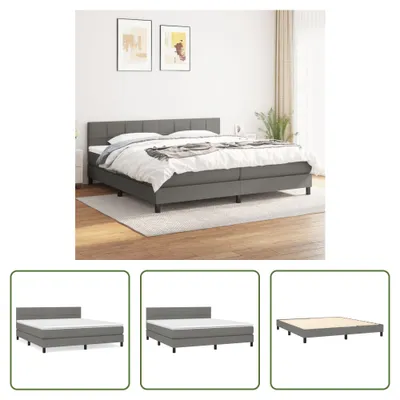 Produktbild von The Living Store Boxspringbett mit Matratze Dunkelgrau 180x200 cm Stoff