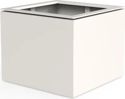 Produktbild von Dipott Pflanzgefäß Domus quadratisch Aluminium RAL 9016 verkehrsweiß Pflanzkübel