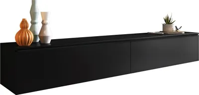 Produktbild von MIRJAN24 TV-Lowboard Detroit D180, Stilvoll TV-Tisch, 2 Türen, Modern Wohnzimmer (Graphit Schwarz, ohne Beleuchtung)
