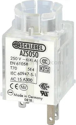 Immagine prodotto di Georg Schlegel Contatto a pulsante per arresto di emergenza/arresto, 2Ö con spegnimento in caso di guasto, contatto AZ spina piatta 2,8 mm x