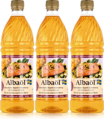 Produktbild von Albaöl Schwedische Rapsöl-Zubereitung mit Buttergeschmack 0,75L (3er Pack)