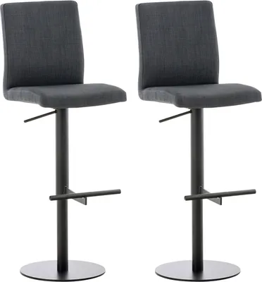 Produktbild von 2er Set Barhocker HLO-CP10 Stoff schwarz dunkelgrau