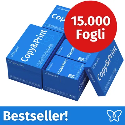 Immagine prodotto di NUOVO: Easyprint Carta per stampanti e fotocopie 15000 fogli 30 x 500 A4 Premium Bianco brillante CIE 160 Vincitrice del test Certificata PEFC