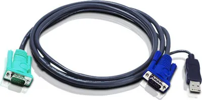 Obrázok produktu pre ATEN 2L-5201U, 1,2 m, VGA, Čierna, HD-15 + USB A, SPHD-15, Samec