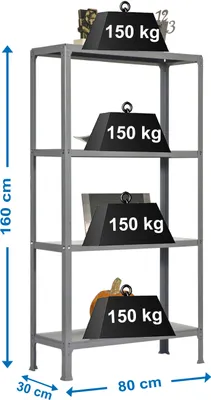 Produktbild von SIMONHOME CLICK MINI 4/300 Metall prateleira CINZA