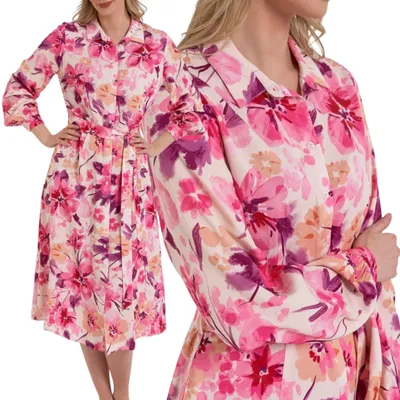 Imagen del producto de Vestido – vestido de mujer, talla L – vestido midi rosa – vestido de verano – vestido casual