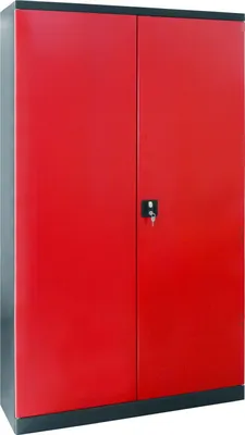 Produktbild von ADB Stahlschrank XL-B mit 4 Fachböden (BxHxT) 1100 x 1920 x 380 mm Anthrazitgrau / Feuerrot