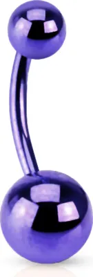 Produktbild von viva-adorno Bauchnabel Piercing Banane Edelstahl in verschiedenen Farben und Größen Z497, lila