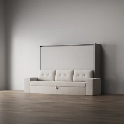 Produktbild von Schrankbett 160x200 Horizontal M2 (Tiefe 55cm) inkl.SOFA Sandgrau  Perlgrau