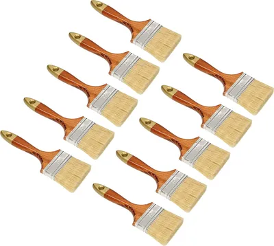 Produktbild von KOTARBAU® 10er Set Flachpinsel 3,5 Borstenlänge 90 mm Lasurpinsel Lackierpinsel Malerpinsel Holzpinsel Lackiert für Renovierungsarbeiten