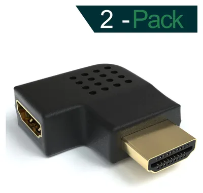 Produktbild von 2x HDMI Winkel Adapter Links 90 Grad Flach gewinkelt 4K UHD 2160p Winkelstecker
