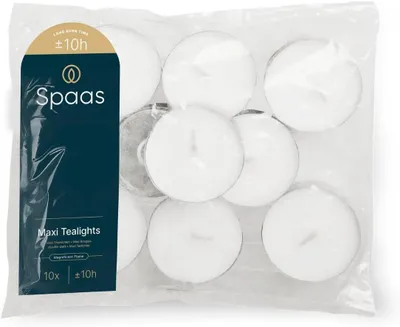 Produktbild von Maxi-Teelichter, 40 Stück, ca. 10 Stunden Brenndauer, weiß