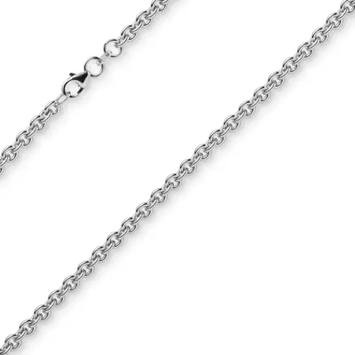 Produktbild von 4mm Rund-Ankerkette Kette Collier Halskette 750 Gold Weißgold 55cm Halsschmuck