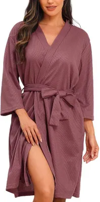 Produktbild von Weiche Damen-, rosa, 3/4 Arm, knielang, mit Riementaschen