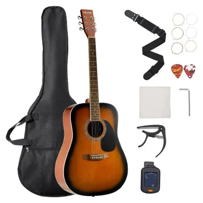 Image de Guitare acoustique dreadnought, 41 pouces, en bois de palissandre, acajou et érable, ensemble complet pour débutants