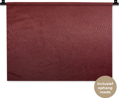 Produktbild von MuchoWow® Wandteppich Wandbehang Leder - Lederoptik - Rot - Leicht 60x45 cm Tapisserie Dekoration Wandtuch - Das Schlafzimmer