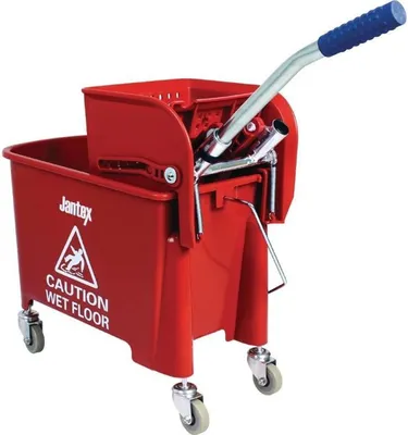 Produktbild von Jantex Moppeimer mit Mopppresse - rot - 20L - Reinigungswagen