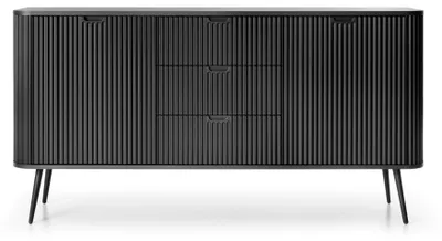 Produktbild von Selsey Zova - Sideboard 2-türig mit 3 Schubladen, schwarz, 168 cm