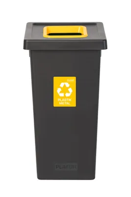 Obrázek produktu pro Odpadkový koš na tříděný odpad Fit Bin black 75 l, žlutý - plast