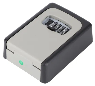 Obrázok produktu pre Trezor na kľúče s kľúčovým zámkom – nástenný trezor na kľúče z hliníkovej zliatiny so 4-miestnym číselným zámkom