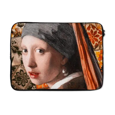 Produktbild von MuchoWow® Laptop Hülle 13 Zoll Das Mädchen mit dem Perlenohrring - Vermeer - Collage Laptoptasche - Laptophülle - Sleeve - Rundumschutz